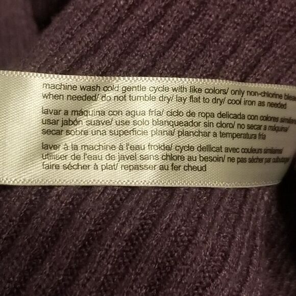 Eloquii 14-16 Sweater Belted Crewneck Long Line Purple Classic Soft Preppy Basic - Picture 7 of 9